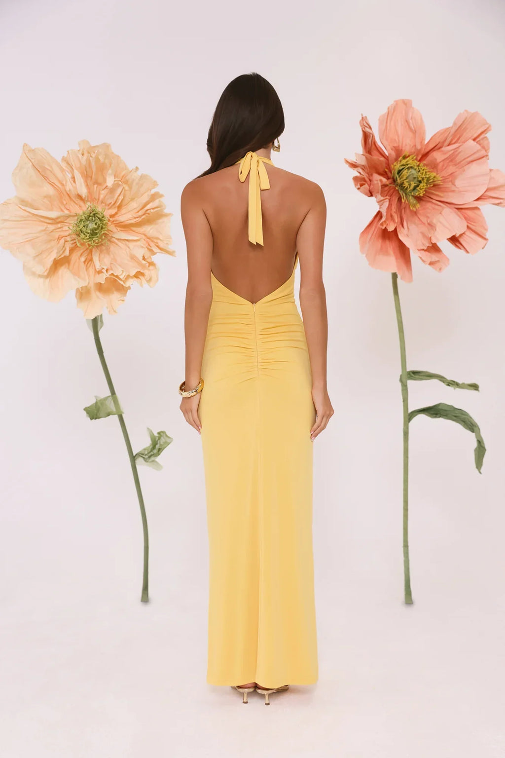Meadow Daze Halter Maxi Dress Yellow
