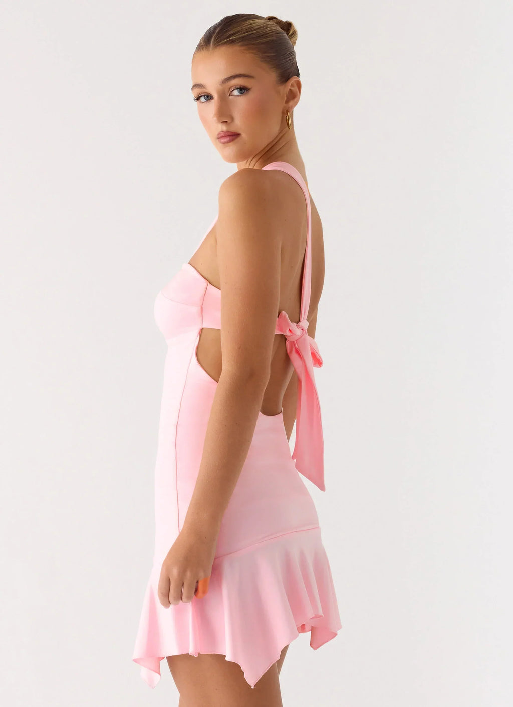 Not Your Fan Cut Out Mini Dress - Pink