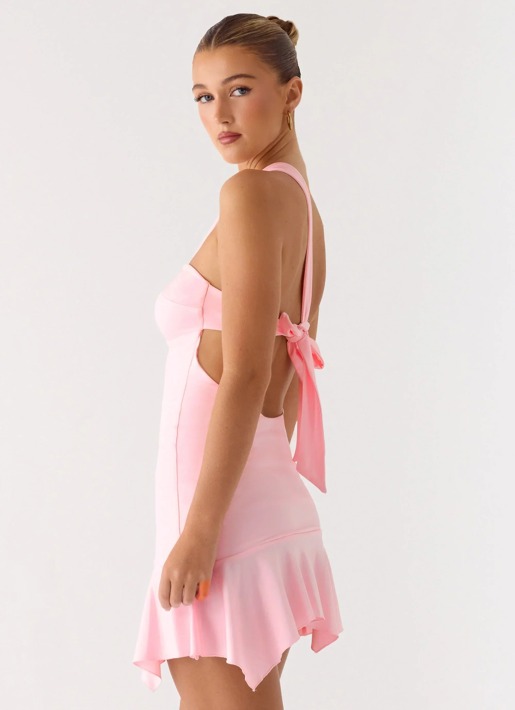 Not Your Fan Cut Out Mini Dress - Pink