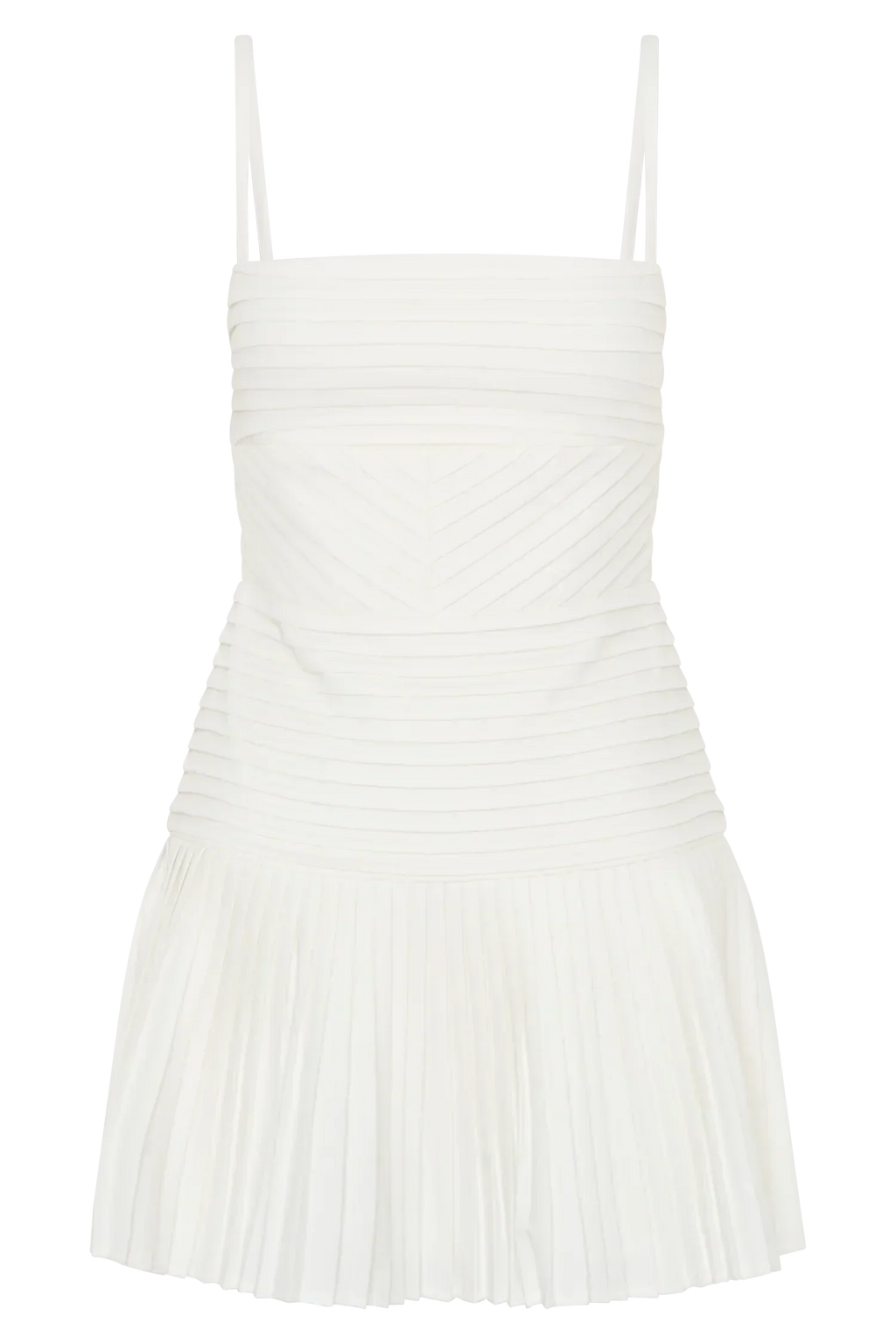 Rylee Multi Pleat Mini Dress - White