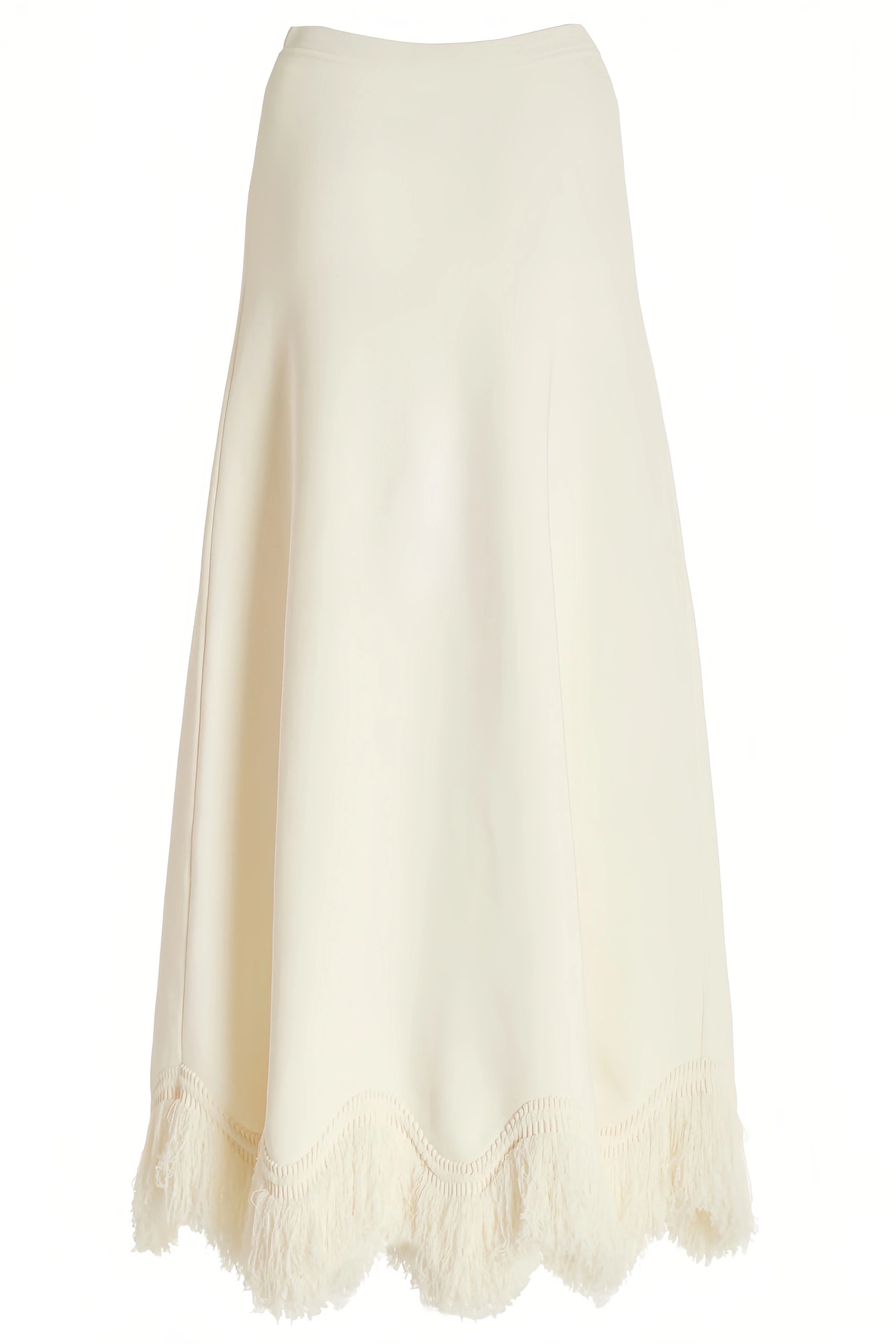 Jora White Fringe Maxi Dress Two Piece Set