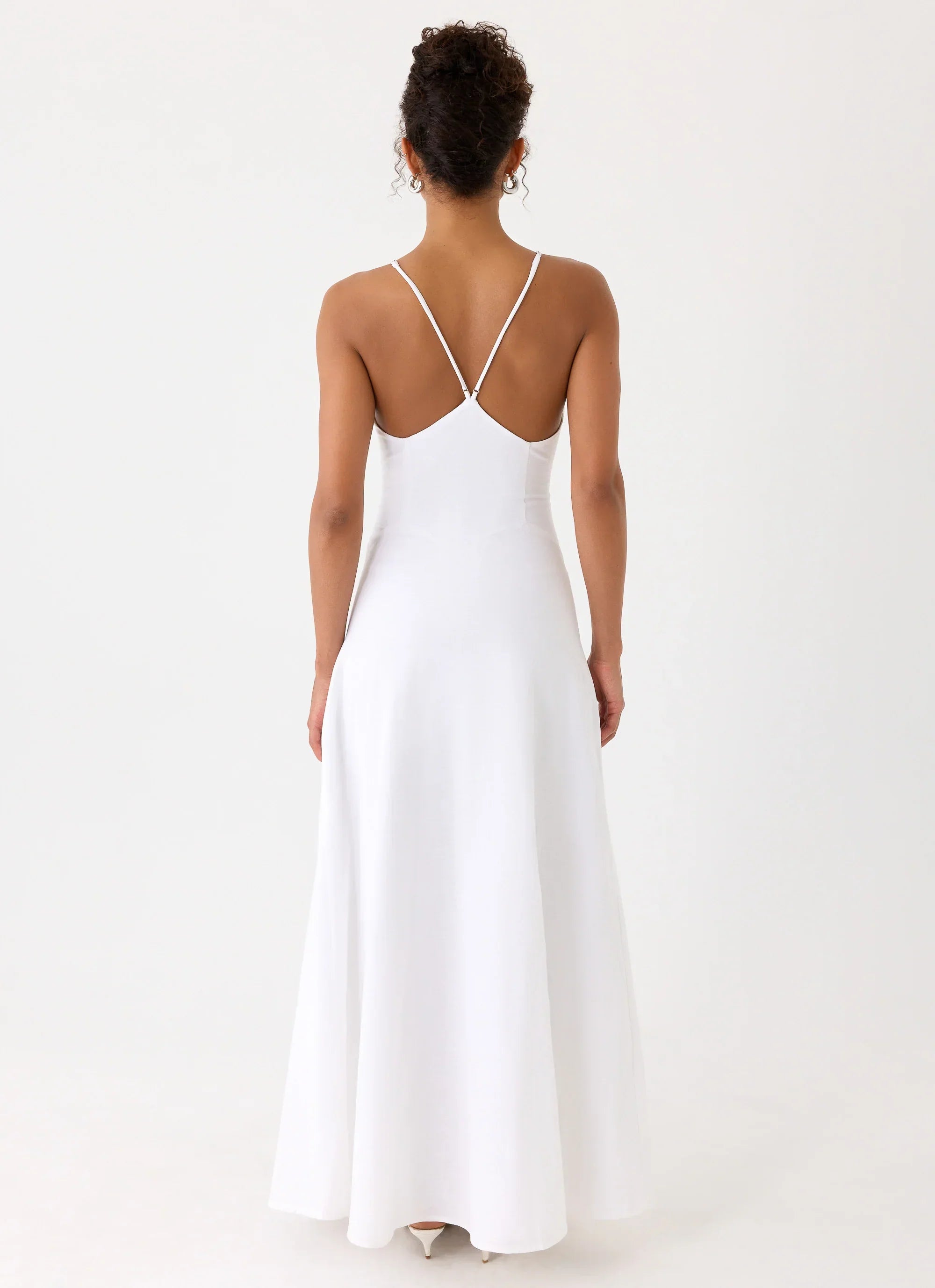 Calianna Linen Maxi Dress - White