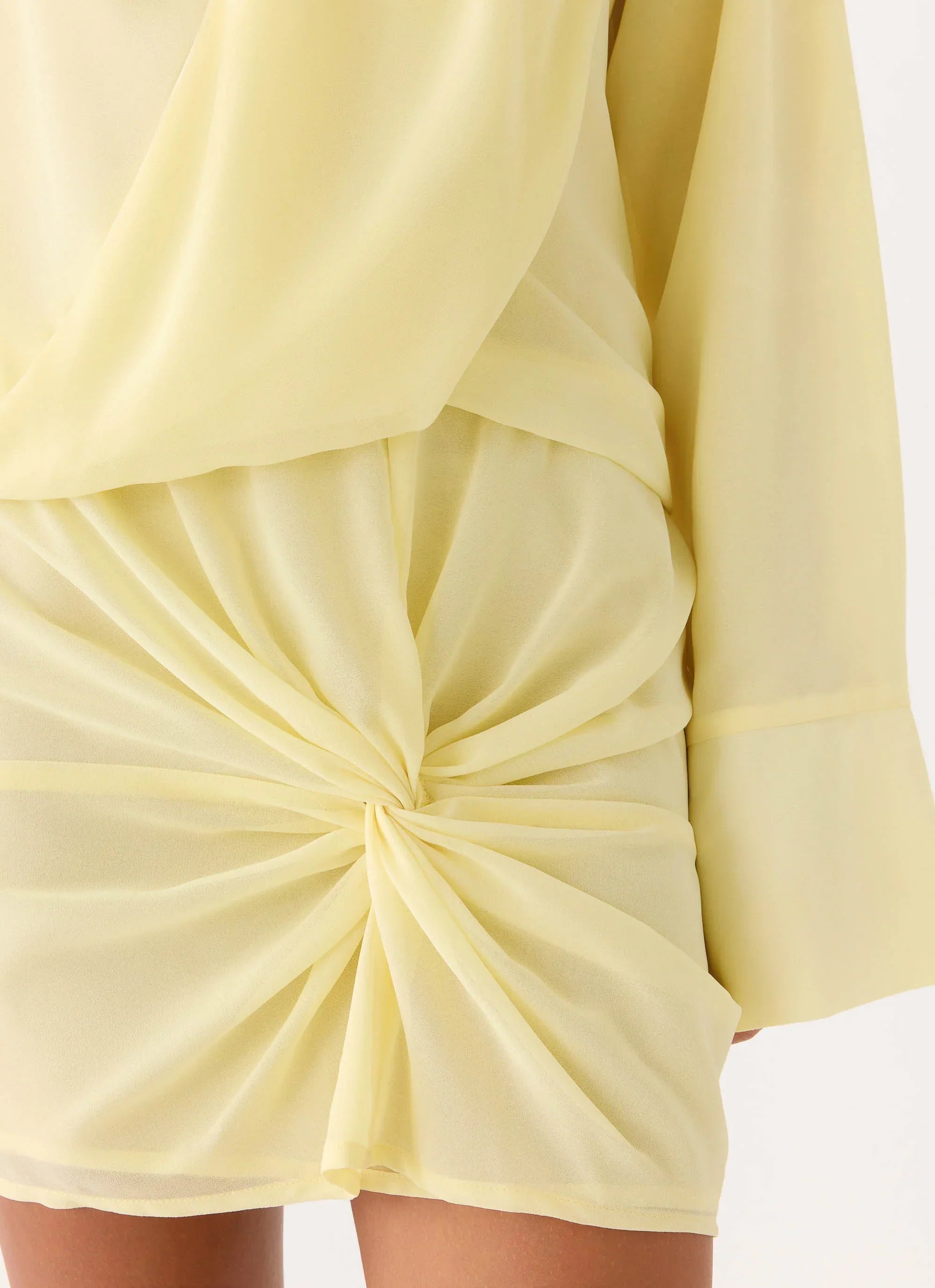 Farretti Shirt Mini Dress - Pale Yellow